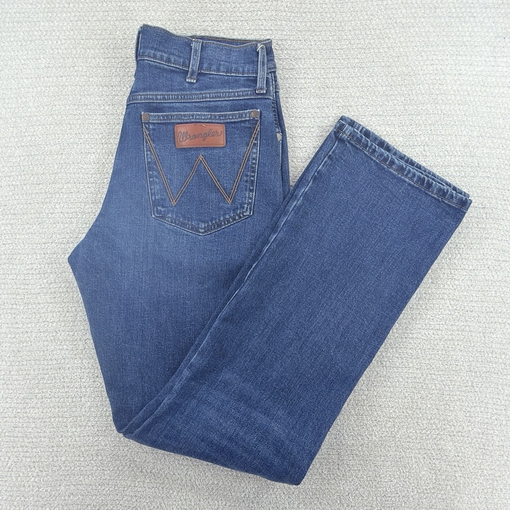 Wrangler Retro Relaxed Boot Jeans Mens 30x34 (30x33) Blue Stretch Western Cowboy